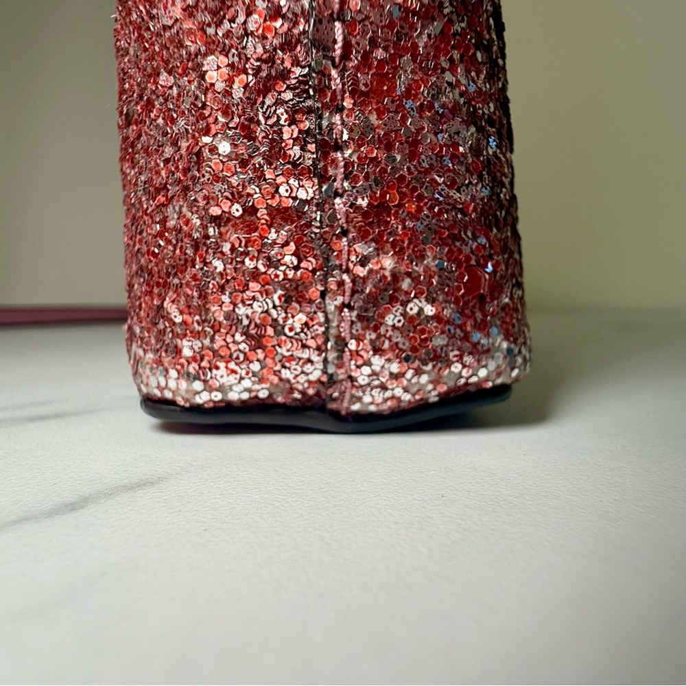 Kate Spade Greta Court Ramey Dusty Peony Glitter Crossbody - Picture 14 of 15